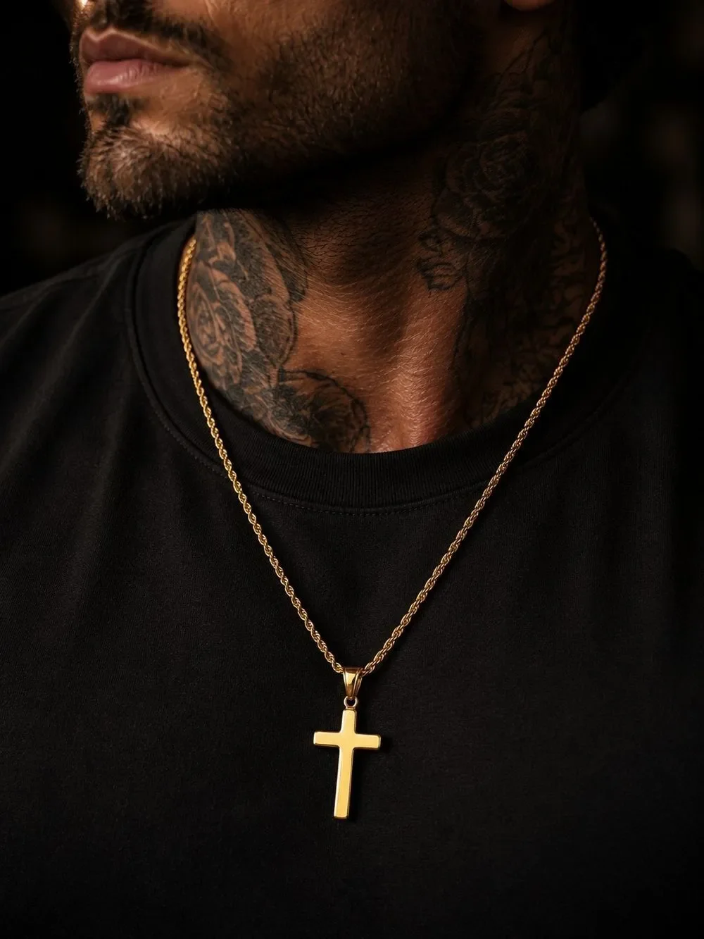 Bold Gold Cross Necklace